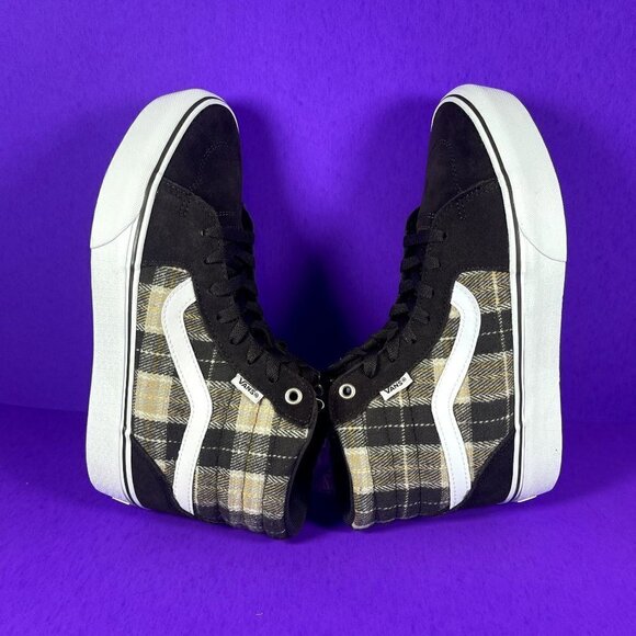 Vans Filmore Hi Platform Plaid Mix Brown/White High-Top Sneakers Shoe Sz 9.5 NWT - Picture 6 of 9